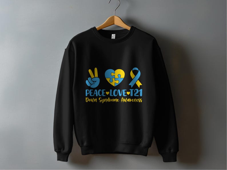 Down Syndrome Day Png Svg, Peace Love T21 Svg, Down Syndrome Awareness ...
