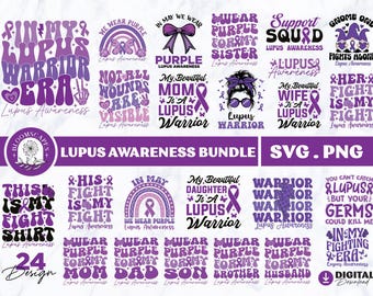 Lupus Awareness SVG PNG Bundle, Sublimation Designs (Digital Download)