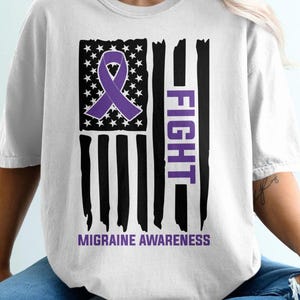 Migraine Flag Svg, Migraine Awareness Svg Png, Purple Ribbon, Chronic Headache Pain Support Svg Cricut Sublimation Design