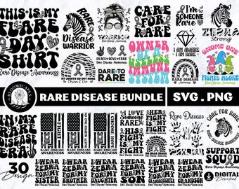 Rare Disease Awareness Svg Png Bundle, Rare Disease Svg, Zebra Ribbone Png, Rare Disease Day Sublimation Designs