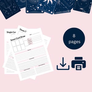 Paquete de tiradas de tarot: plantillas para tiradas de una, dos, tres, cuatro, cinco, seis, siete y ocho cartas/libro de trabajo de tarot/descarga digital en formato PDF