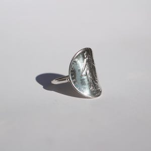 Silver coin ring, 1 Franc Semeuse