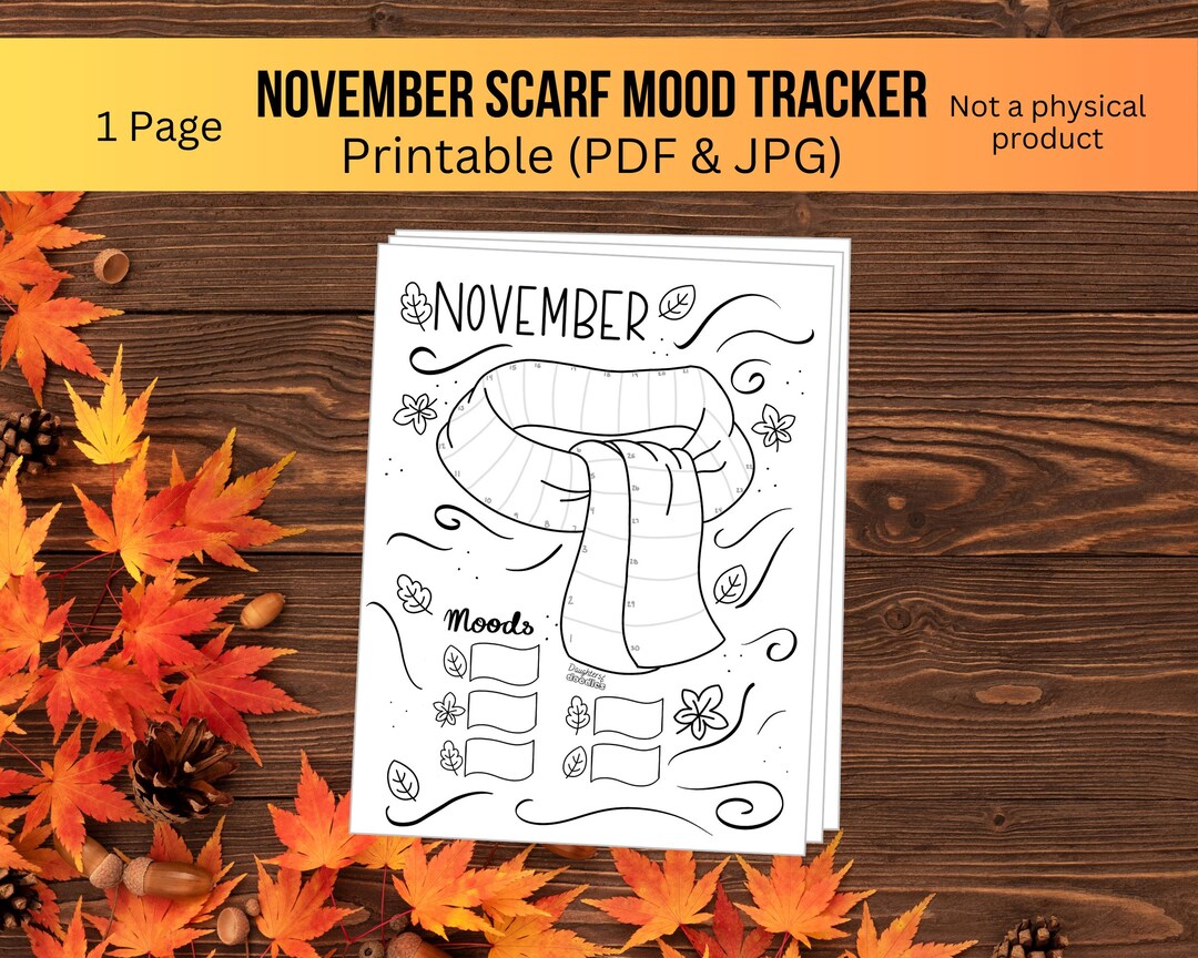 November Sacrf November Mood Tracker - Cozy Scarf Edition! - Etsy