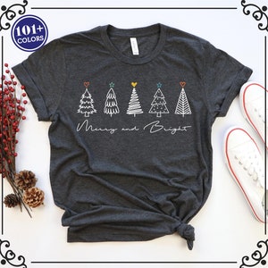 Merry and Bright Christmas Trees Women&#39;s Shirt