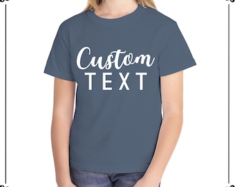 Comfort Colors Youth Custom Text T-Shirt: Personalized Design