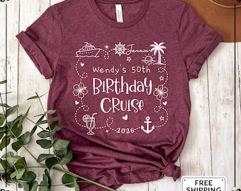 50th Birthday Cruise Shirt: Custom Matching Group Trip Tee