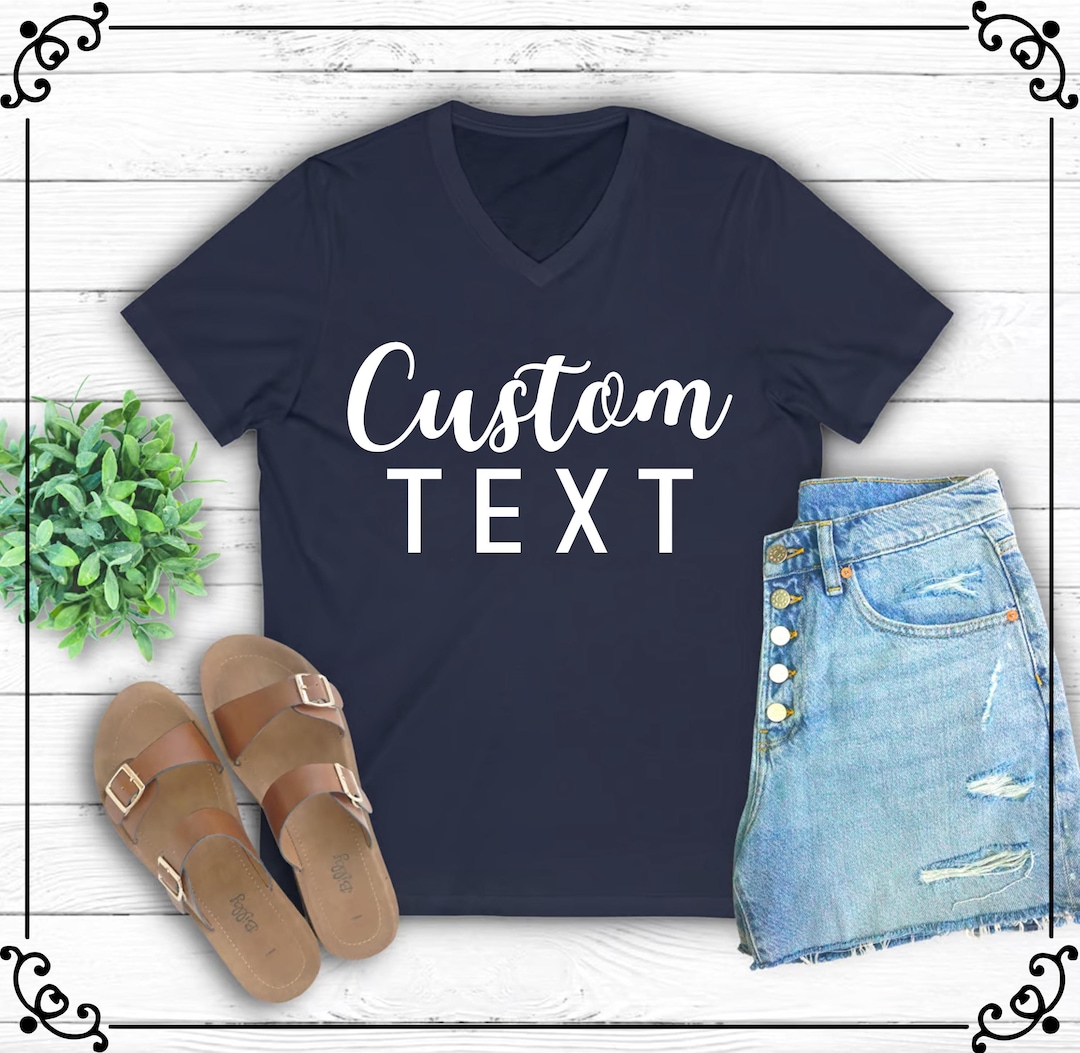 Custom V-neck T-shirt: Personalized Bella+canvas Apparel - Etsy