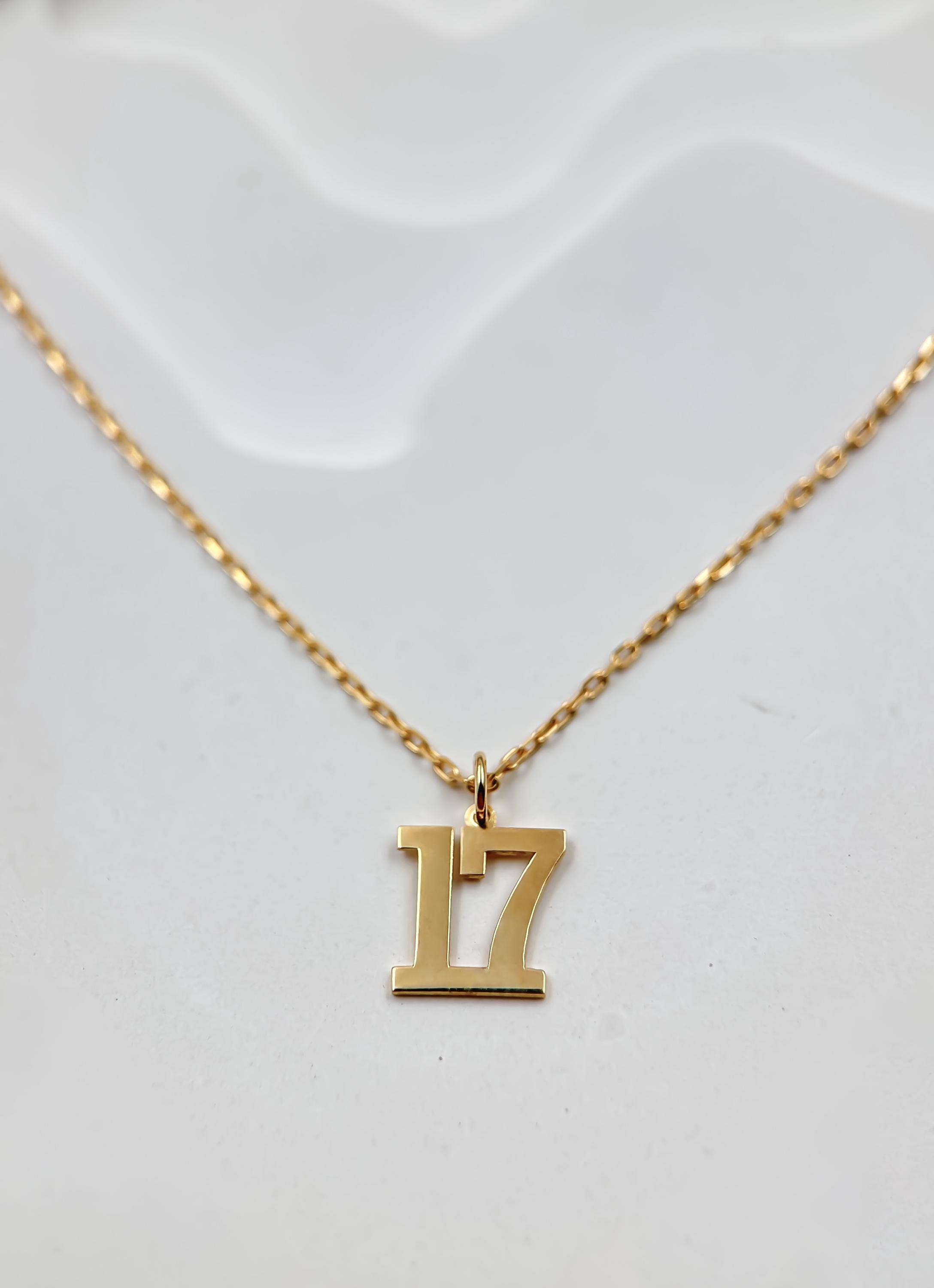 純金製ナンバー17ネックレス・2桁ペンダント - Etsy 日本