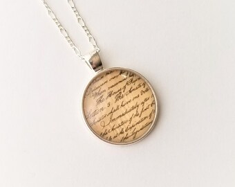 U.S. Constitution Necklace - Keepsake Gift - Made with the pages of Upcycled Replica Parchment