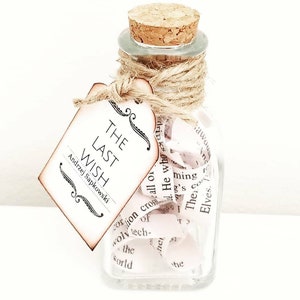 The Last Wish - Andrzej Sapkowski - Book in a Bottle - Upcycled Book Art - Introducing The Witcher - Glass Potion Bottle - Bookish Style
