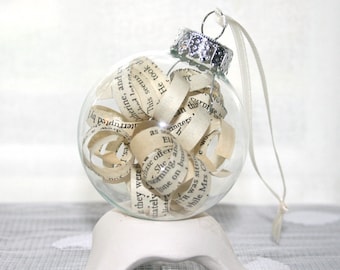 Pride and Prejudice Ornament - Jane Austen - Novel Adornment® Vintage Book Ornament - Christmas Decor