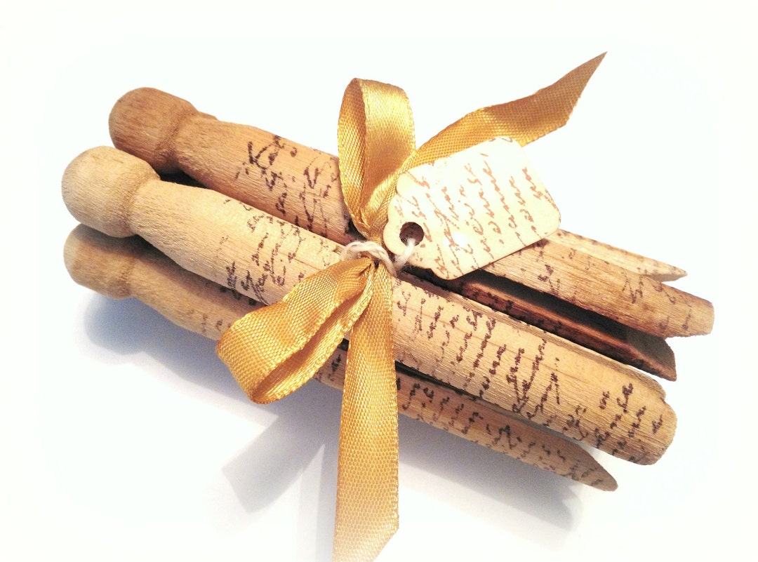 French Stamped Clothespins Wooden Clothes Pegs French Etsy