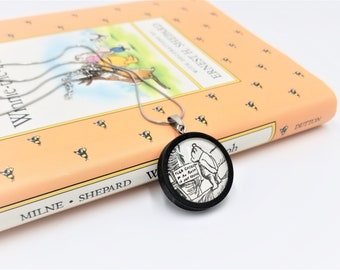 Upcycled Book Pendant - Winnie-the-Pooh by A. A. Milne - Vintage Book Page Necklace