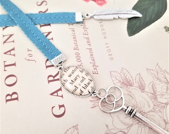 Ribbon Bookmark - The Secret Garden by Frances Hodgson Burnett - Upcycled Book Page Bookmarker - Unique Bookish Gifts - Keepsake Gifts