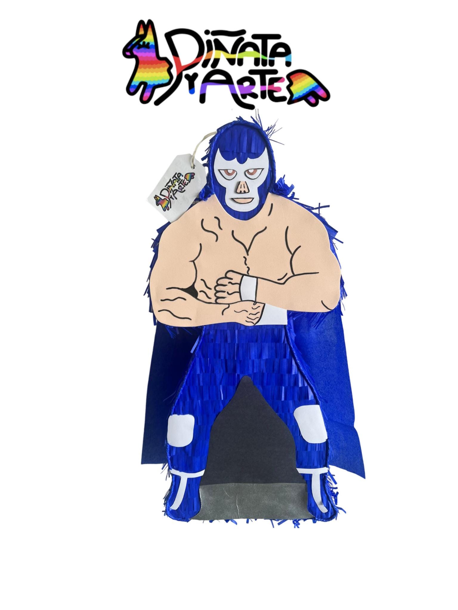 Piñata Invincible Wrestler Pinata - Blue Demon - Luchador - Birthday Piñata - Etsy