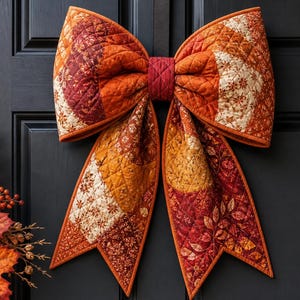 Jumbo Quilted Door Bow Nähanleitung, PDF, Gesteppte Schleife, Weihnachtliche Türdekoration, Patchworkschleife
