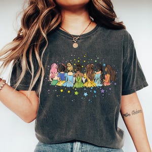 Retro Disney Princess Comfort Colors Shirt, Watercolor Princess Shirt, Disney Trip T-Shirt, Disney Princess, Disneyworld Princess Gift