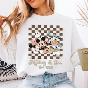 Vintage Mickey & Co 1928 Crewneck, Mickey And Friends Sweatshirt, Retro Disneyland Sweater, Disney Family Gift, Disneyworld Sweatshirt