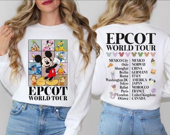 Epcot World Tour Vintage Shirt, Drink Around the World Tee, Disney Family Vacation Matching Outfit, Disney Travel Shirt, Matching Disney Tee