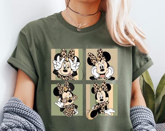 Leopard Print Minnie Mouse Shirt, Cute Disney Mom Shirt, Leopard Minnie Ear Shirt, Leopard Women Shirt, Disney Family Vacation Shirts