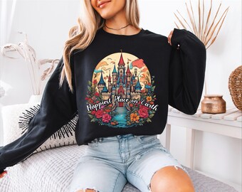 Floral Castle Sweatshirt: Magic Kingdom Shirt