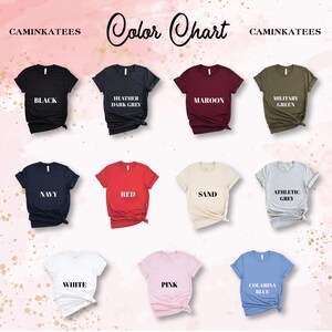 a group of t - shirts that say color chart