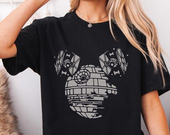 Mickey Death Star, Star Wars Shirt, Disney World Shirt, Star Wars Vintage Shirt, Star Wars Gift, Star Wars Crewneck Shirt Disney Man Shirt