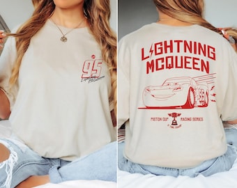 Retro Lightning Mcqueen Shirt, Disney Cars T-Shirt, Mcqueen Racing Tee, Piston Cup Sweatshirt, Cars Land Shirt, Disneyland Car Race Shirt