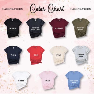a group of t - shirts that say color chart