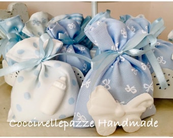 Katoen geurende CONFETTI tas baby gunst lint satijn fantasie met krijt zakken gunsten