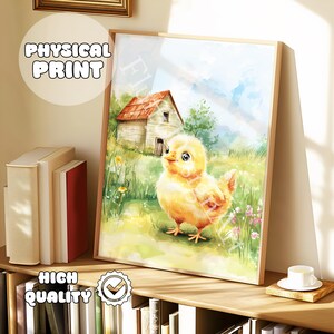 Nursery Farm Animals Prints, Cute Chick Poster, Cartoon Drawing Animals Print, Playroom Decor, Barn Yard Animal, Baby Shower, Farm Themed