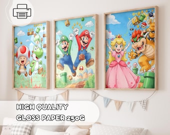 Super Mario Bros Famicom Japanese Retro Poster Nintendo Wall Art