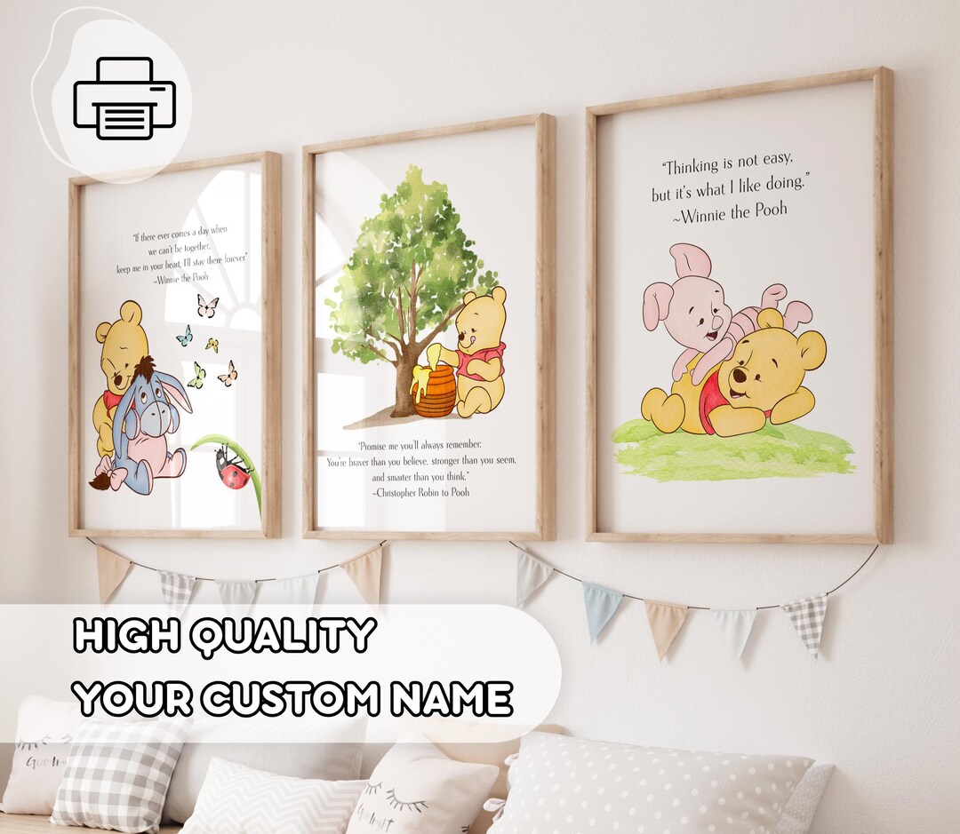 3 Winnie the Pooh Quote Posters - Prints for Kids, Positive Quote ...