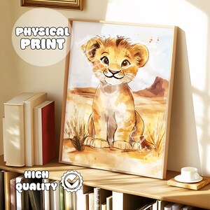 Nursery Desert Animal Poster- Cute Tiger Poster, Cartoon Drawing Animals Print, Playroom Decor, Boy Room Decor, Baby Shower, Desert Themed