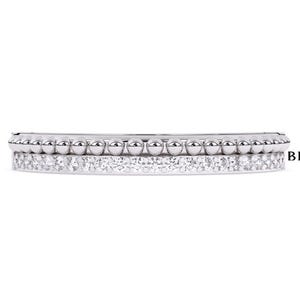Diamond Wedding Band Micro Pave Set, 23 Stone White Diamonds Wedding Band, Diamond Stacking Ring, Bead Shape Link Band, Gifts For Her