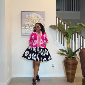 designer dresses for 21st birthday Women Dashiki Embroidery Bazin Gown|Ankara Party Dress|Top Super Deals Pink / One Size
