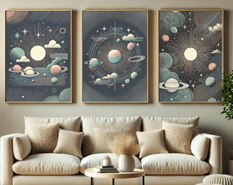 Surrealista / Impresión de arte digital / Arte de pared / Descarga digital / Decoración del hogar / Arte imprimible / Boho vintage / Ilustración / Póster o impresión en lienzo