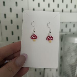 Red toadstool earrings