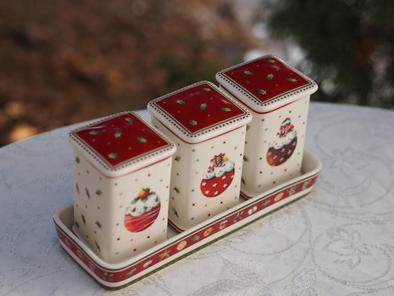 Villeroy & Boch ウィンター ベーカリー デライト トレイに 3 つの容器