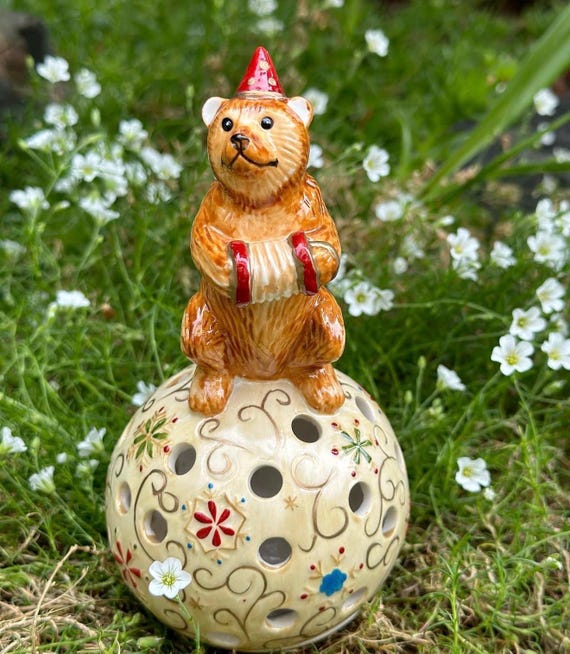 Villeroy&Boch 置物 飾り物 オーナメント Very Rare Villeroy & Boch Bear Circus Ball Tealight - Etsy UK