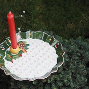 Villeroy & Boch Toy&#39;s Fantasy Christmas candle plate Holly Santa