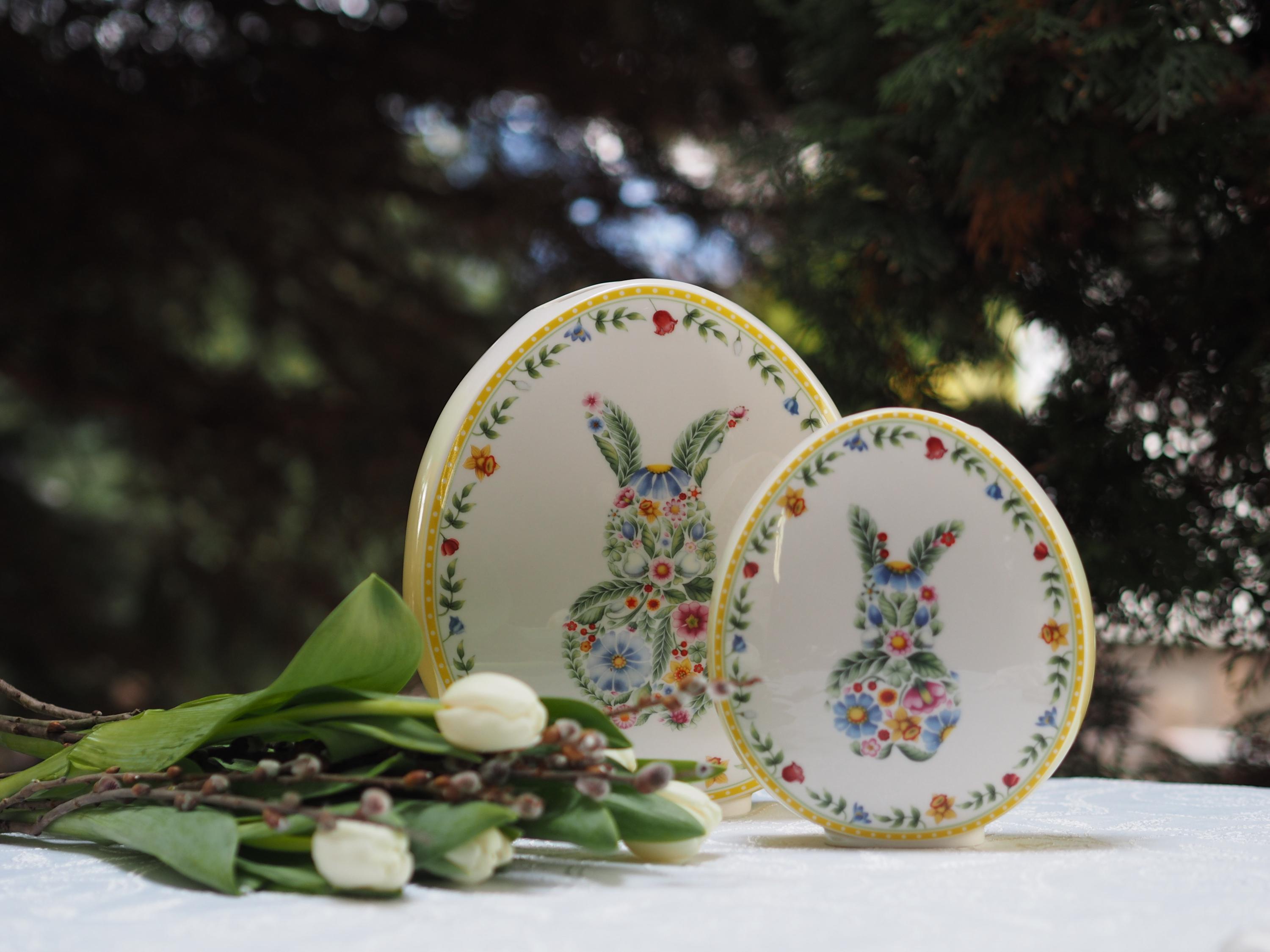 Set Villeroy & Boch Spring Eggs – Hase Mit Blume – Figurines Pâques Rares