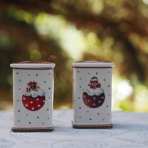 Villeroy & Boch Winter Bakery Christmas Lidded Pots Preserve Jam 4&quot; - 10 cm