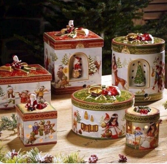 Sehr seltene Villeroy & Boch Weihnachtsspielzeugbox – Keksdose