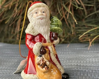 Rare Bougeoir Villeroy & Boch Noël Avec Personnage Fumeur (Grand Nain), Lumière Nostalgique