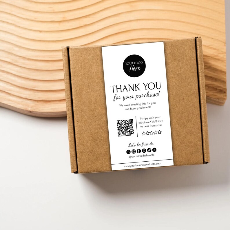 Editable Box Label Template, Custom Packaging Sticker for Small ...
