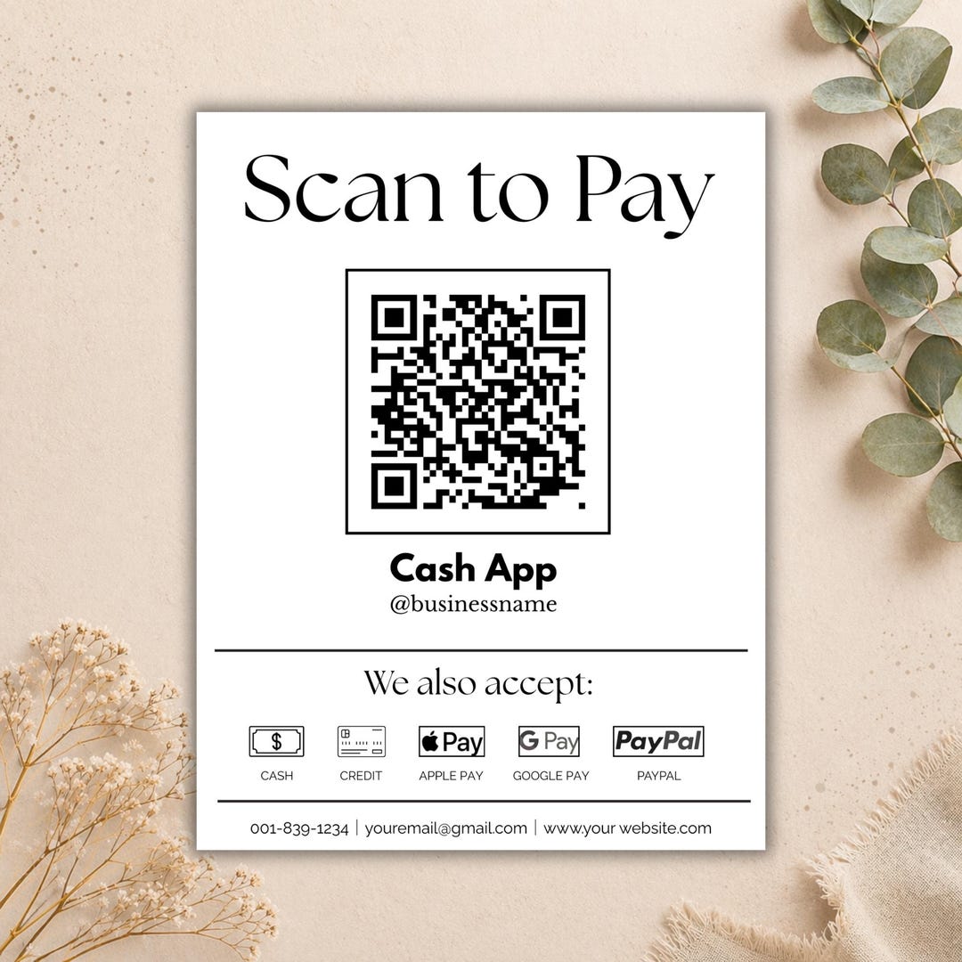 Vendor Payment Sign: Drag and Drop QR Code Template (digital Download ...