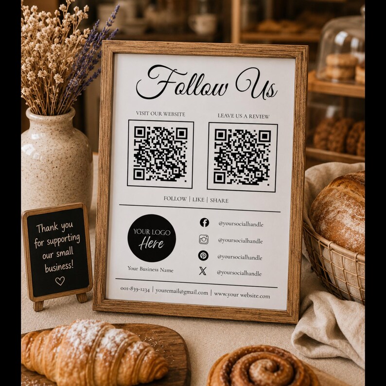 Retro Qr Code Vintage QR Code Sign Bundle: Scan to Pay, Google Review, Social Media ...