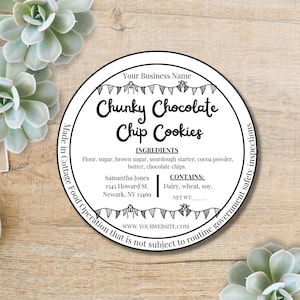 Custom Cottage Food Label Template | Comes with Drag & Drop Printable Templates for Easy, at home Printing | Instant Download