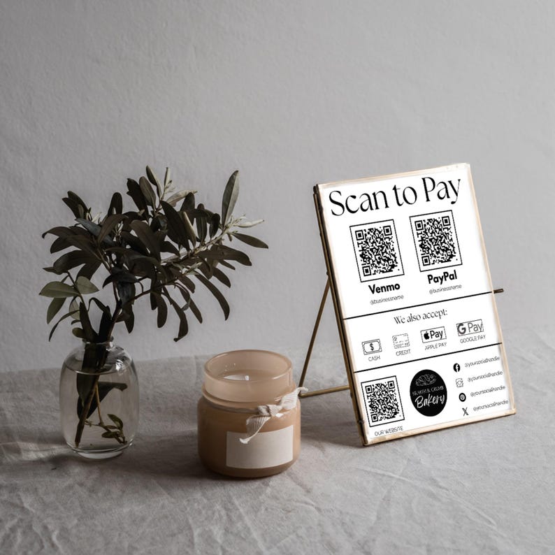 Boho Scan to Pay Template: QR Code Payment Sign (canva Editable ...